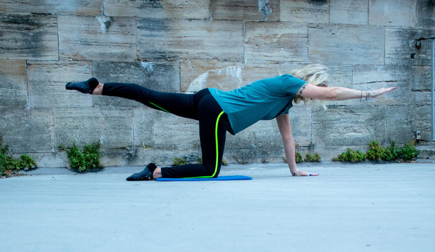 Claire doing Pilates at The Hot Walls in Southsea